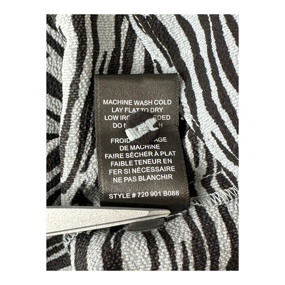 Rebecca Taylor Black and White Zebra Print Button Down Shirt - Picture 8 of 9
